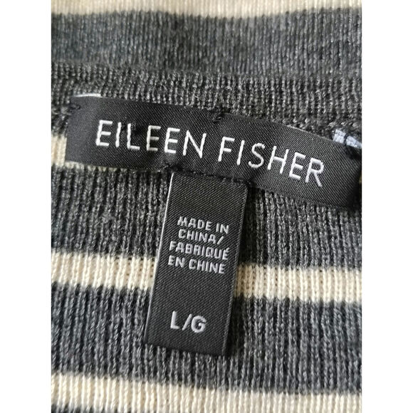 Eileen Fisher Knit Long Sleeve Top Charcoal Gray Womens Size Large - Picture 4 of 5